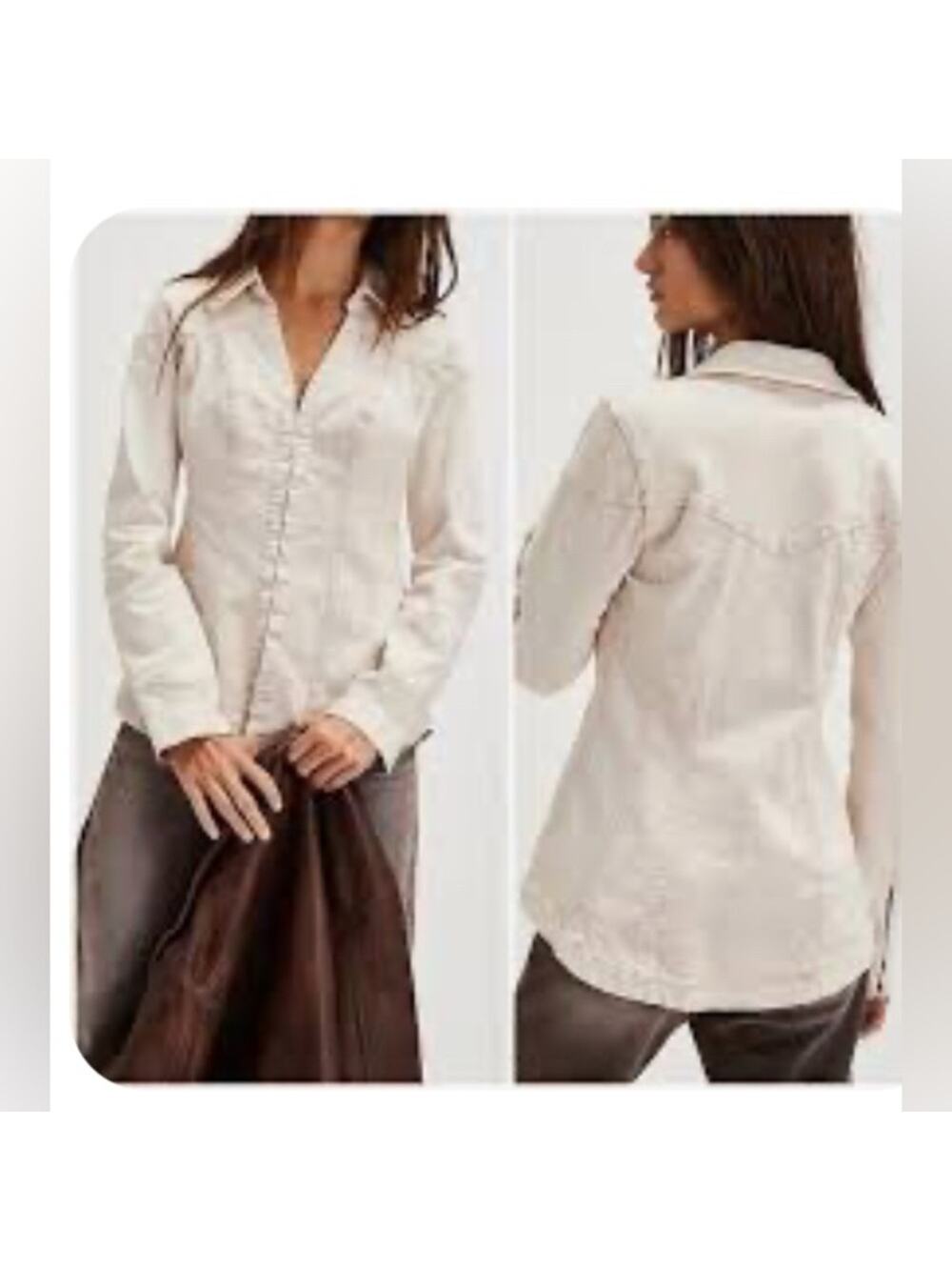 NEW FREE PEOPLE KENNY SLIM TUNIC SANDSTONE CREAM PINK PURPLE WASH HOOK EYE SZ XS